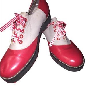 Maria Bonita Red&Gray Saddle Shoes Faux Leather 39